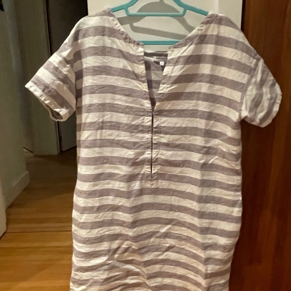 Emerson Fry linen dress grey stripes